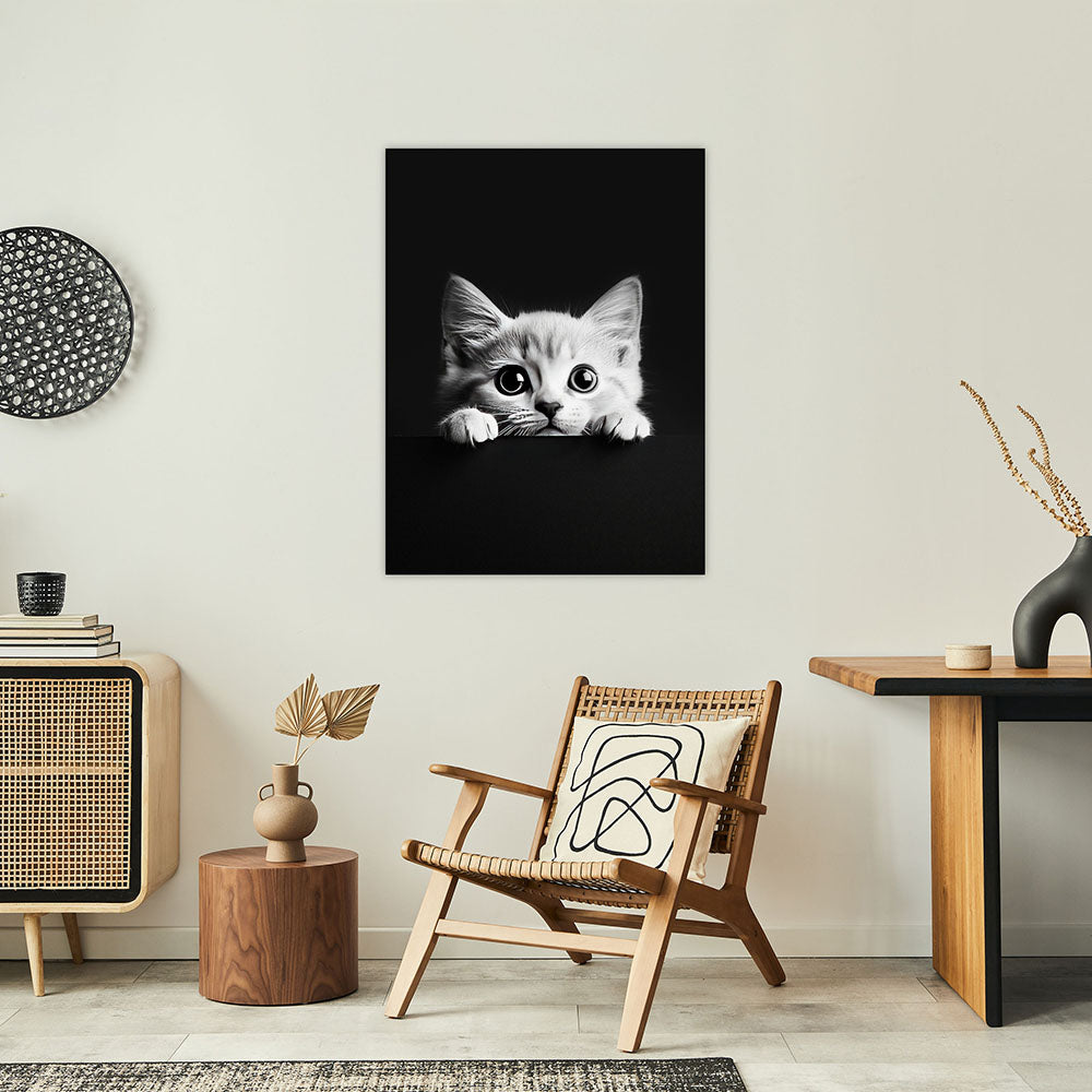 Poster: Tierporträt Katze "Misty" in Schwarz-Weiß