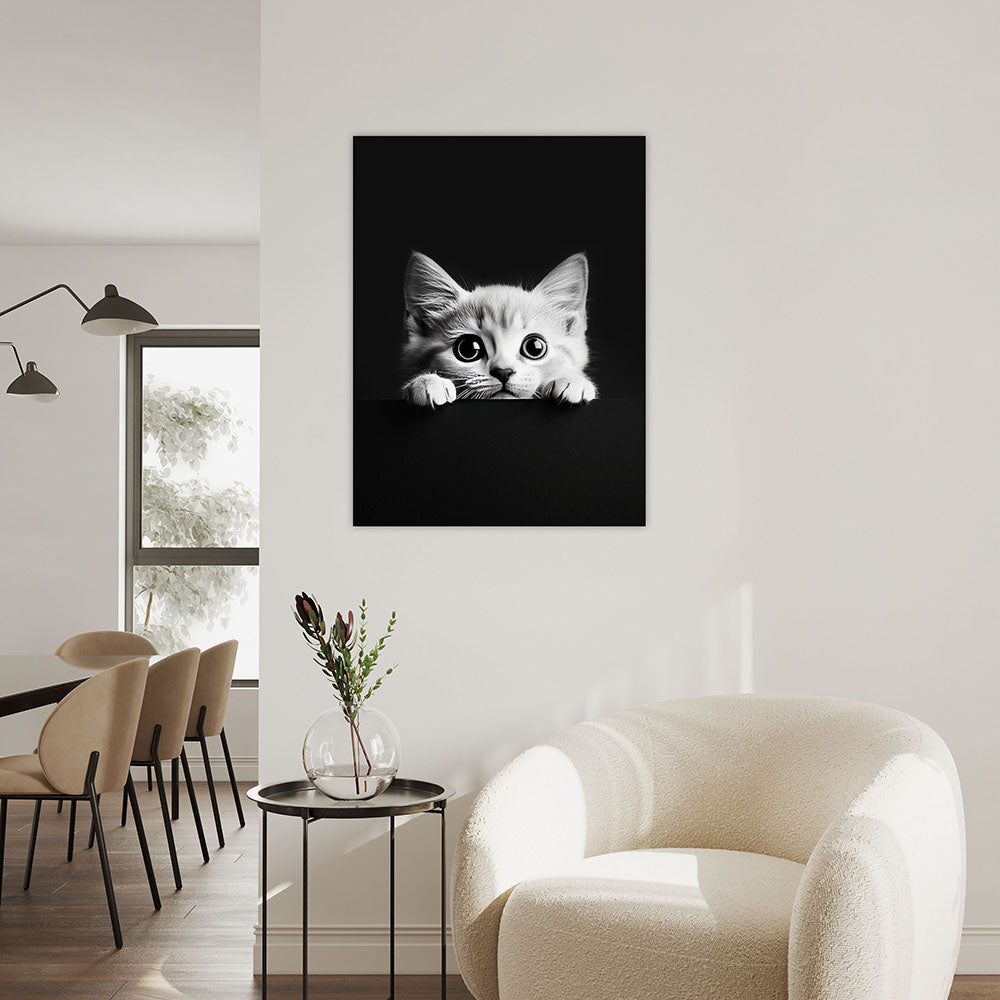 Poster: Tierporträt Katze "Misty" in Schwarz-Weiß