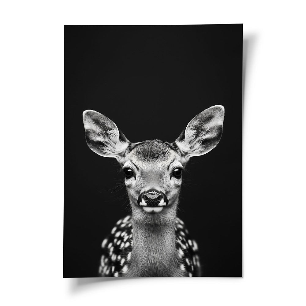 Poster Reh Schwarz Weiß