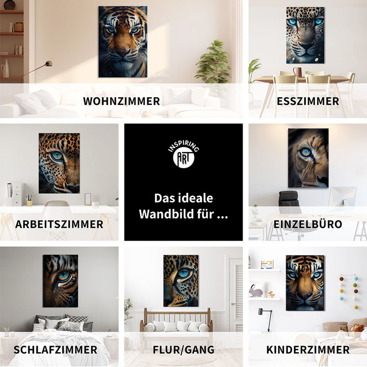 Raubtierportrait Leopard Wandbild