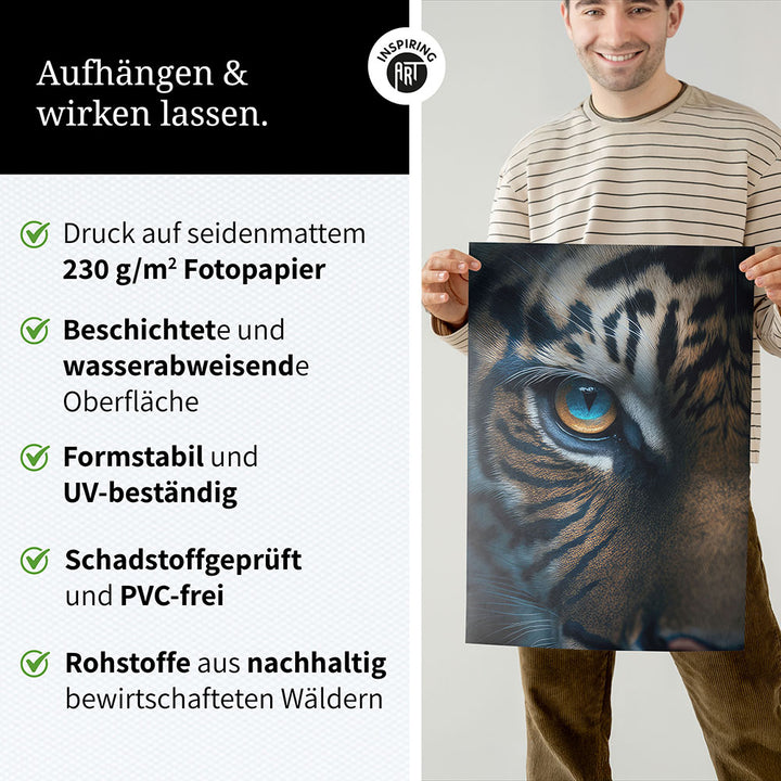 Poster mit Nahaufnahme Tiger