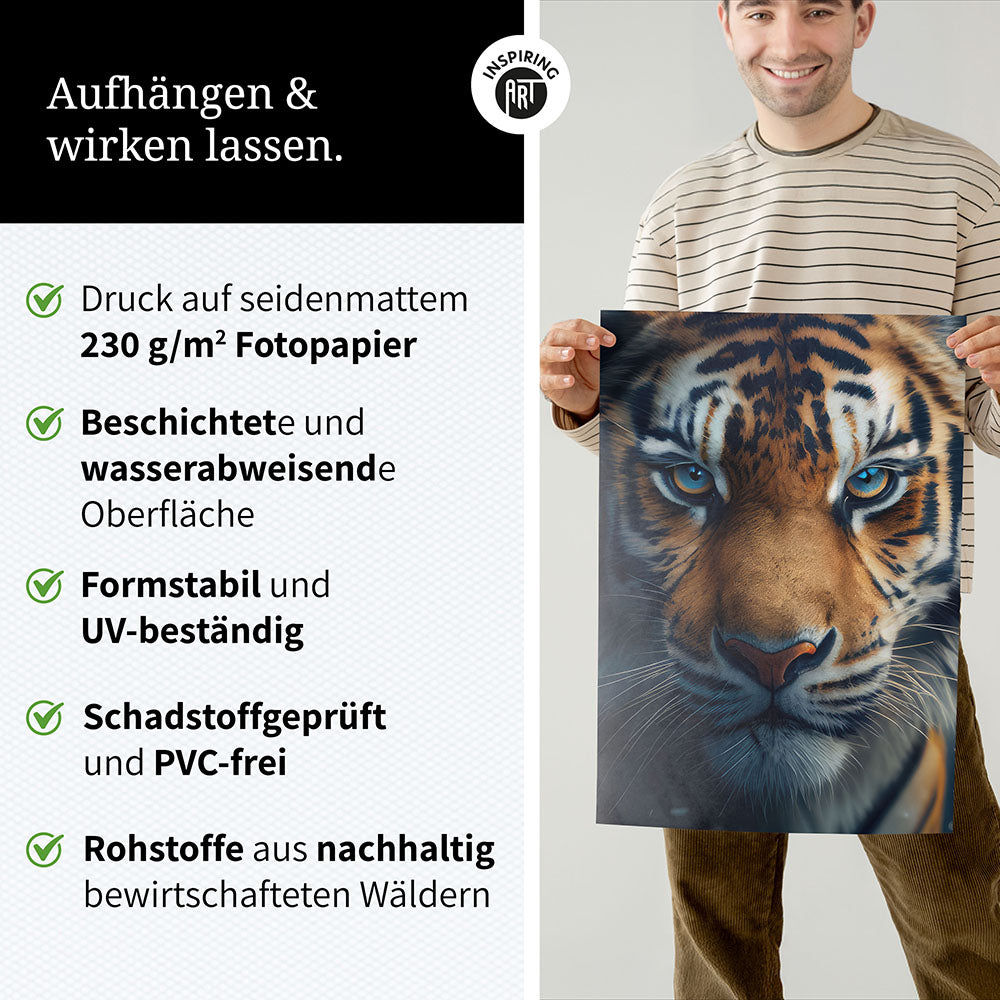 Poster mit Nahaufnahme Tiger