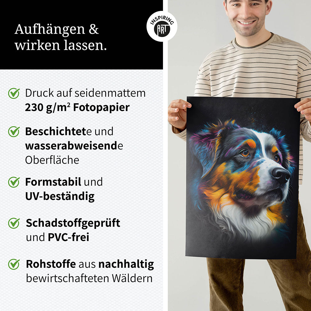 Australian Shepherd Hundeposter 