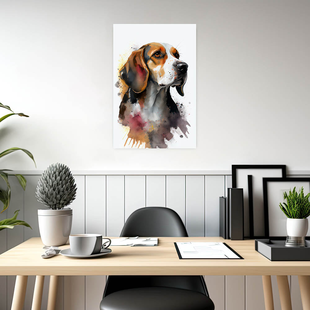 Beagle Poster Aquarell-Stil