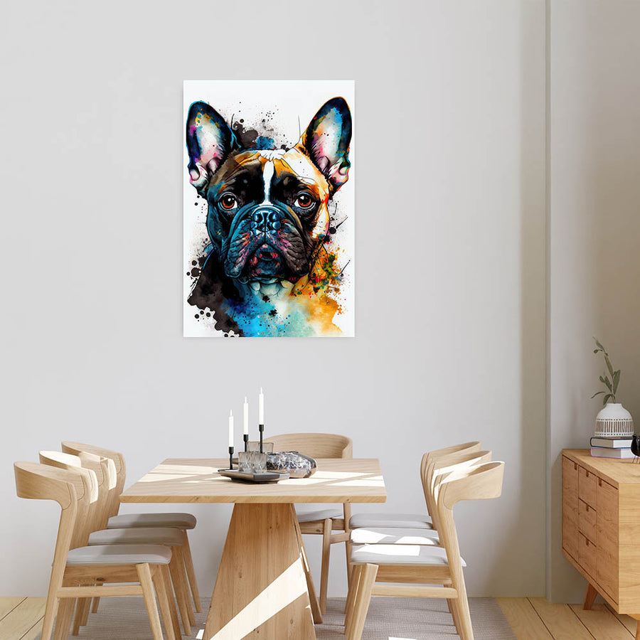 Französische Bulldogge Poster Aquarell-Stil