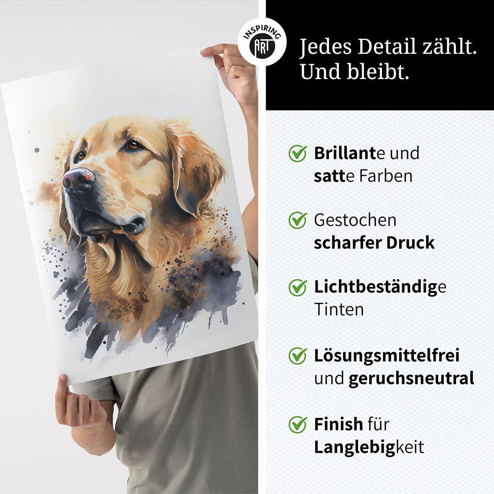 Golden Retriever Wandbild