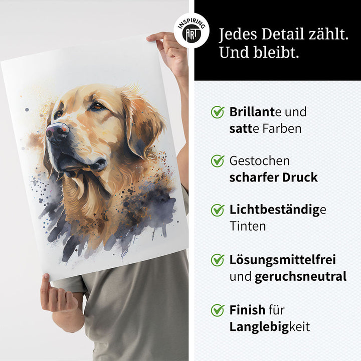 Golden Retriever Wandbild