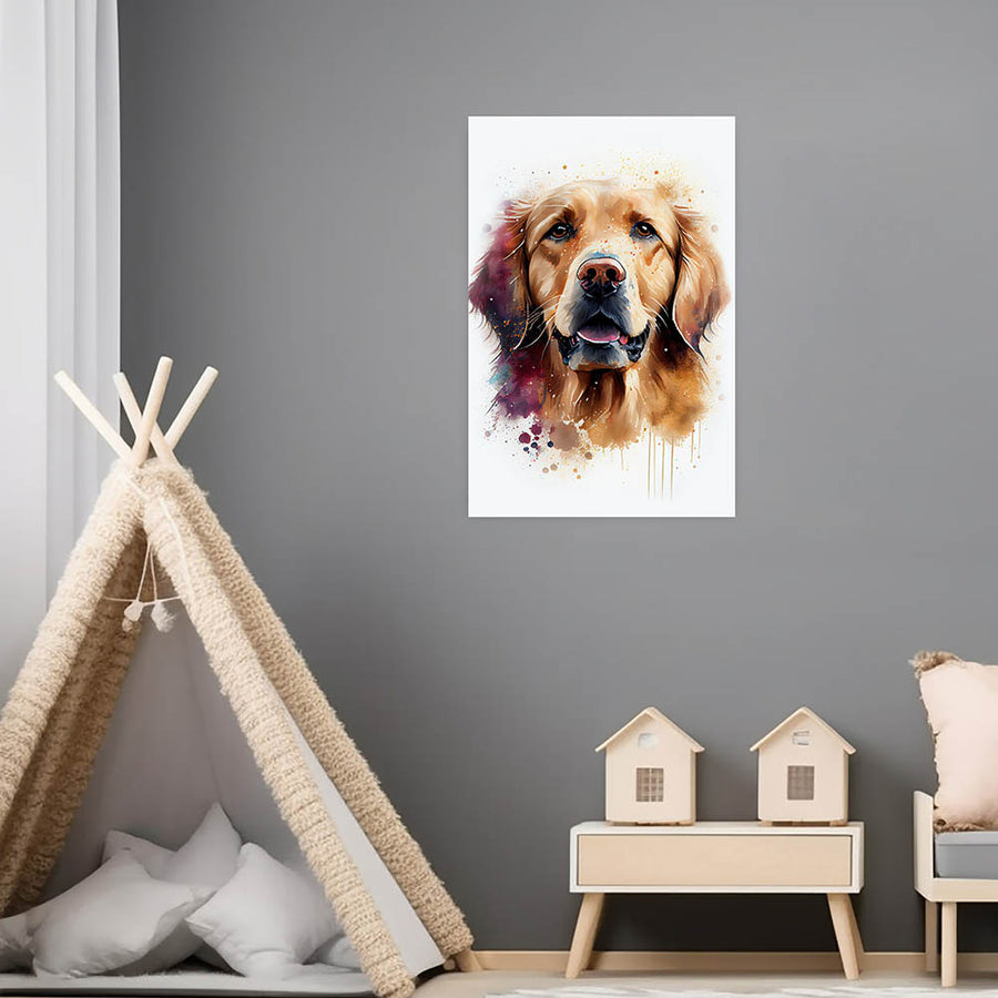 Golden Retriever Poster Aquarell-Stil