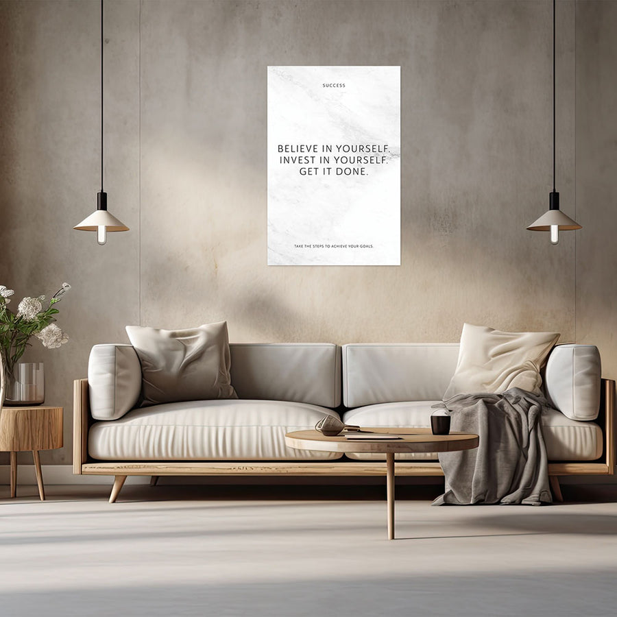 Poster ohne Rahmen Mindset Spruch Wohnzimmer