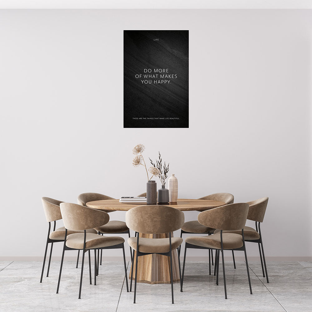 Poster Wandbild Motivation Do more of what makes you happy Spruch  Esszimmer