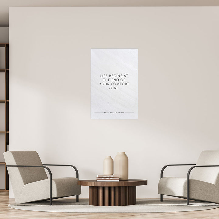 Poster zur Motivation mit Zitat auf weissem dezenten Hintergrund