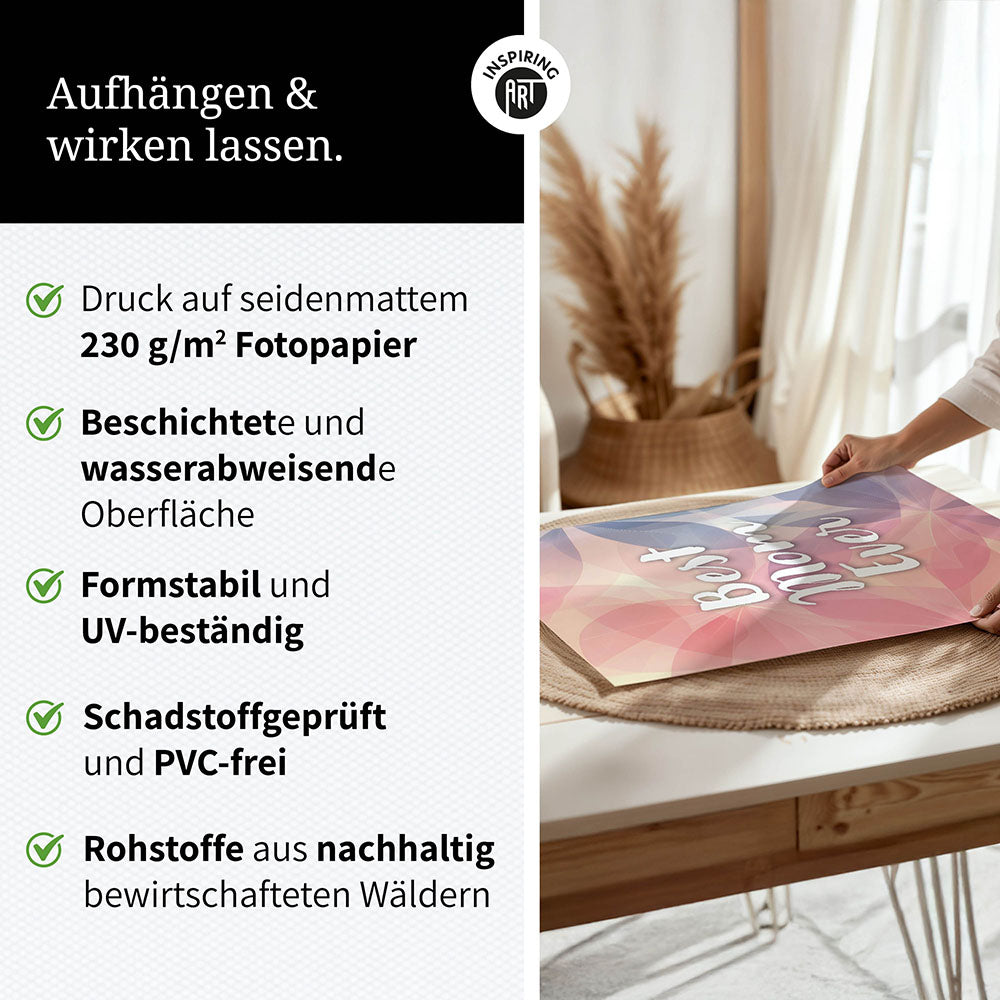 "Best mom ever" Flower Power- Poster bunt