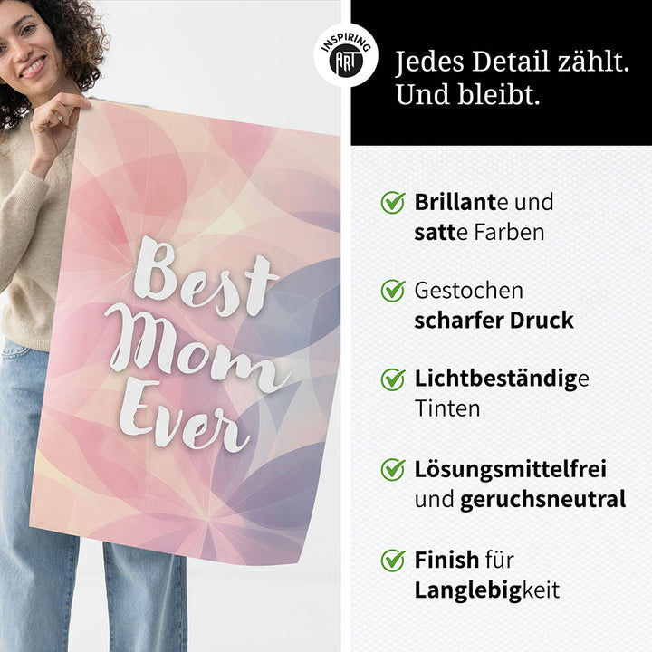 "Best mom ever" Flower Power- Poster bunt