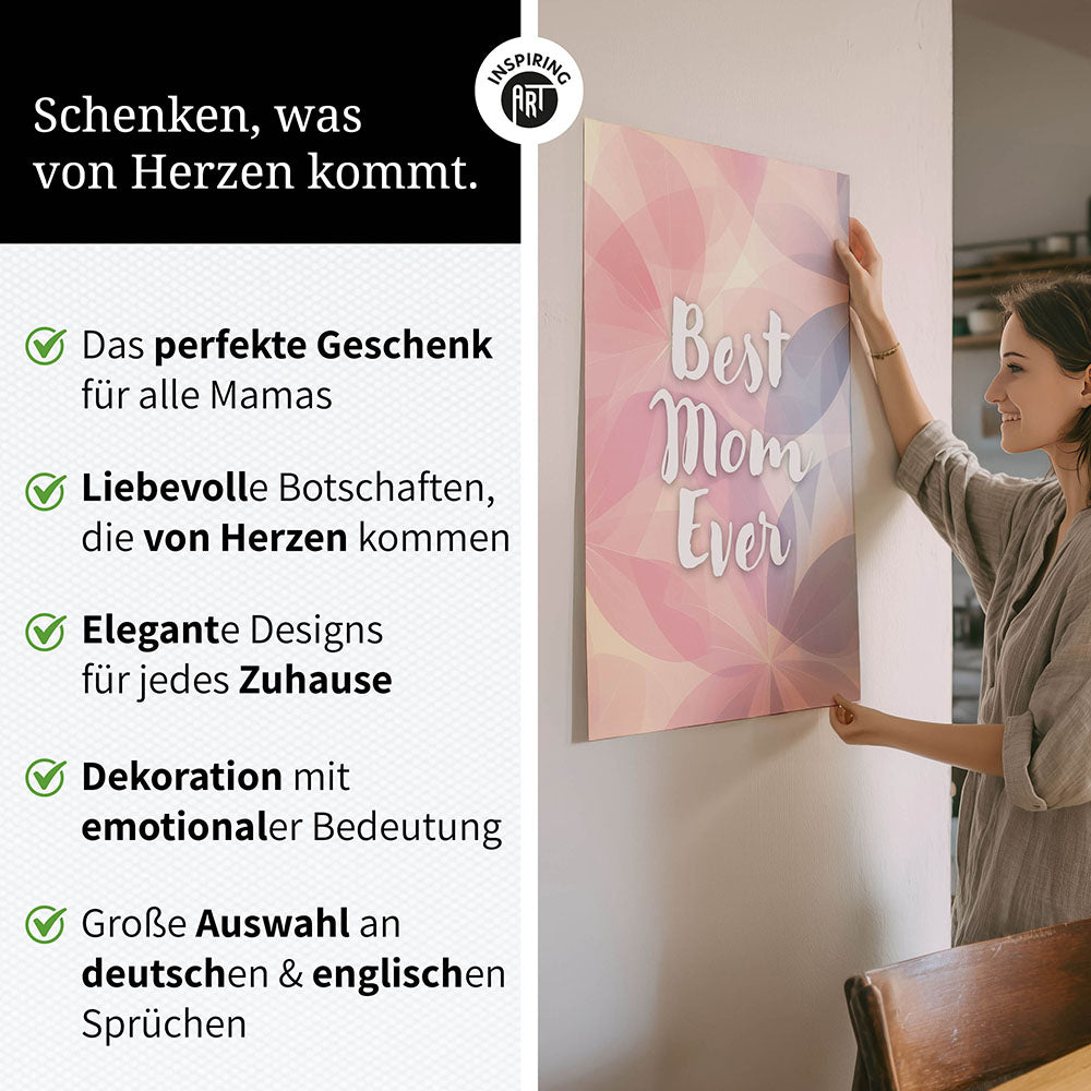 "Best mom ever" Flower Power- Poster bunt