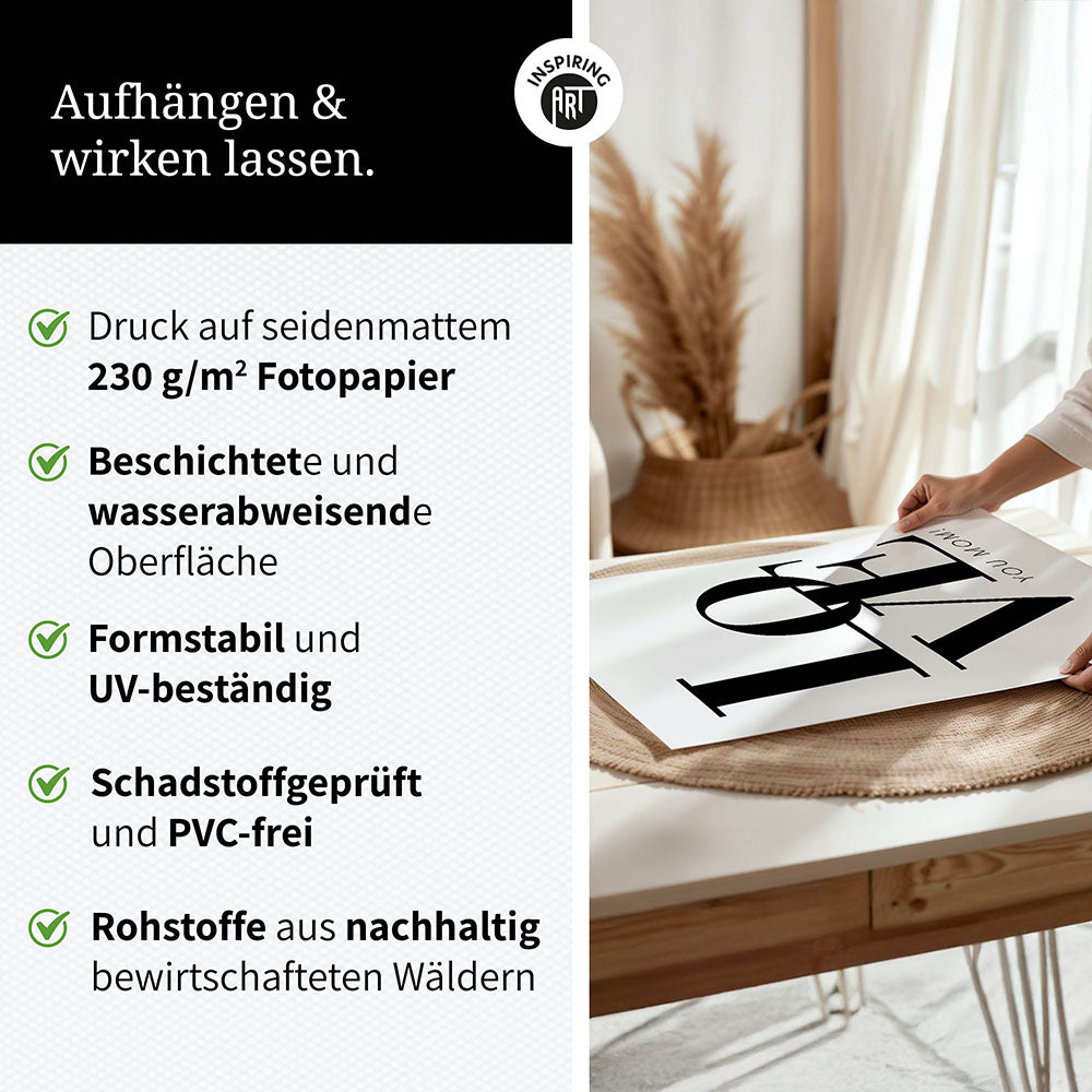 "Love you Mom" - Poster in Weiß-Schwarz