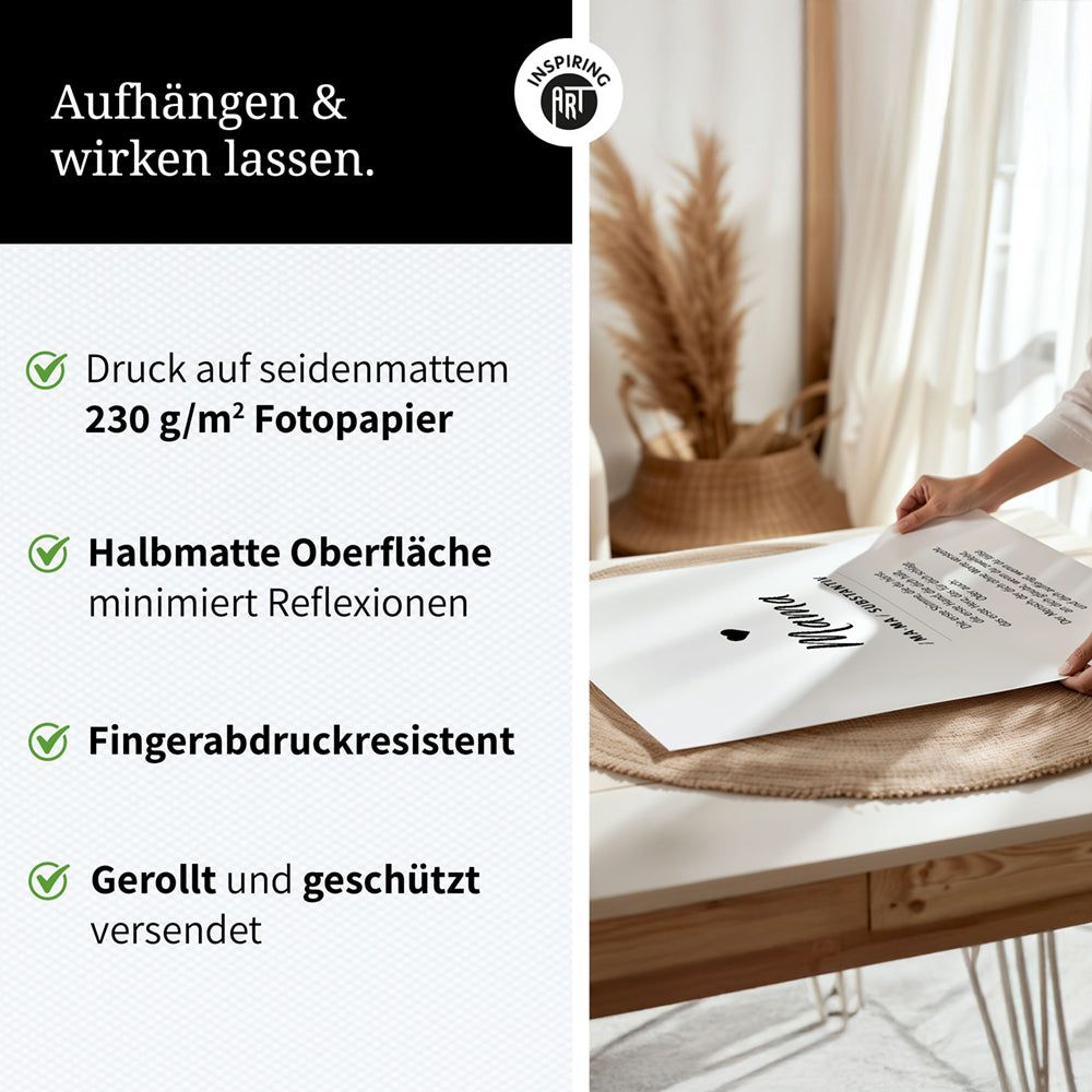 Mama - Wortdefinition - Poster in Weiß-Schwarz