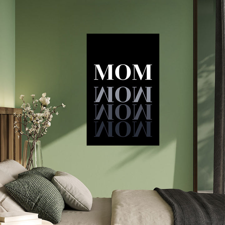 "Mom-Wow" - Poster in Schwarz-Weiß