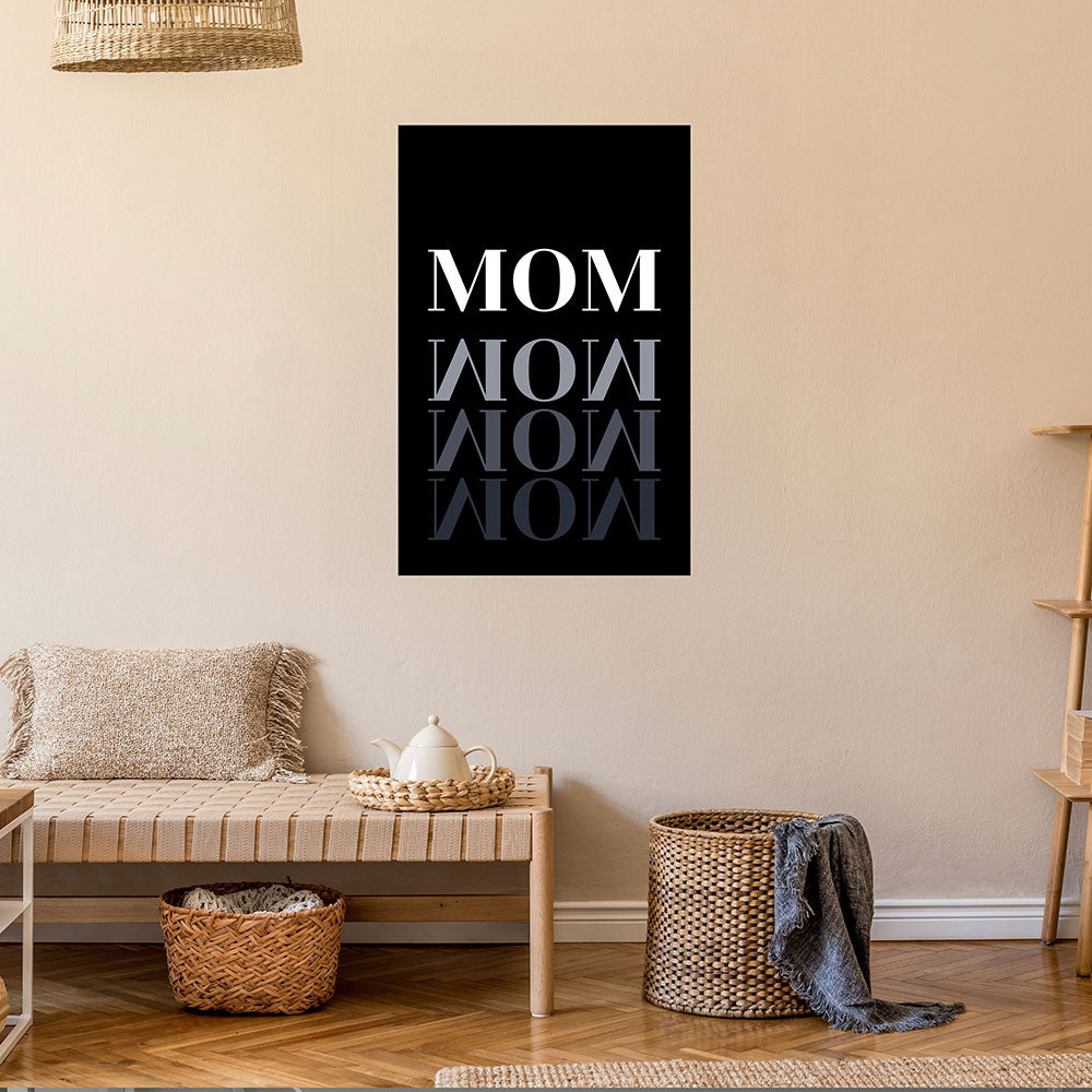 "Mom-Wow" - Poster in Schwarz-Weiß