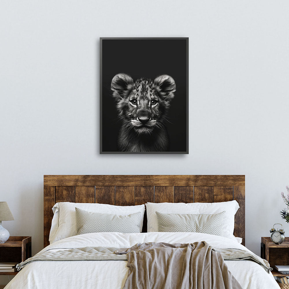 Poster: Tierporträt Löwe "Zaki" in Schwarz-Weiß