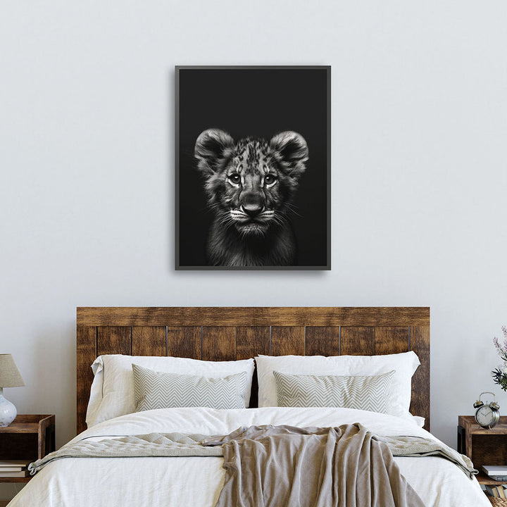 Poster: Tierporträt Löwe "Zaki" in Schwarz-Weiß