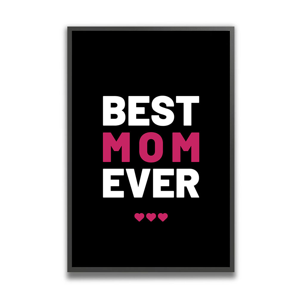 Gerahmtes Poster Schwarz Weiß Pink Mama Geschenk