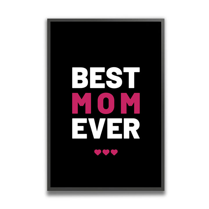 Gerahmtes Poster Schwarz Weiß Pink Mama Geschenk