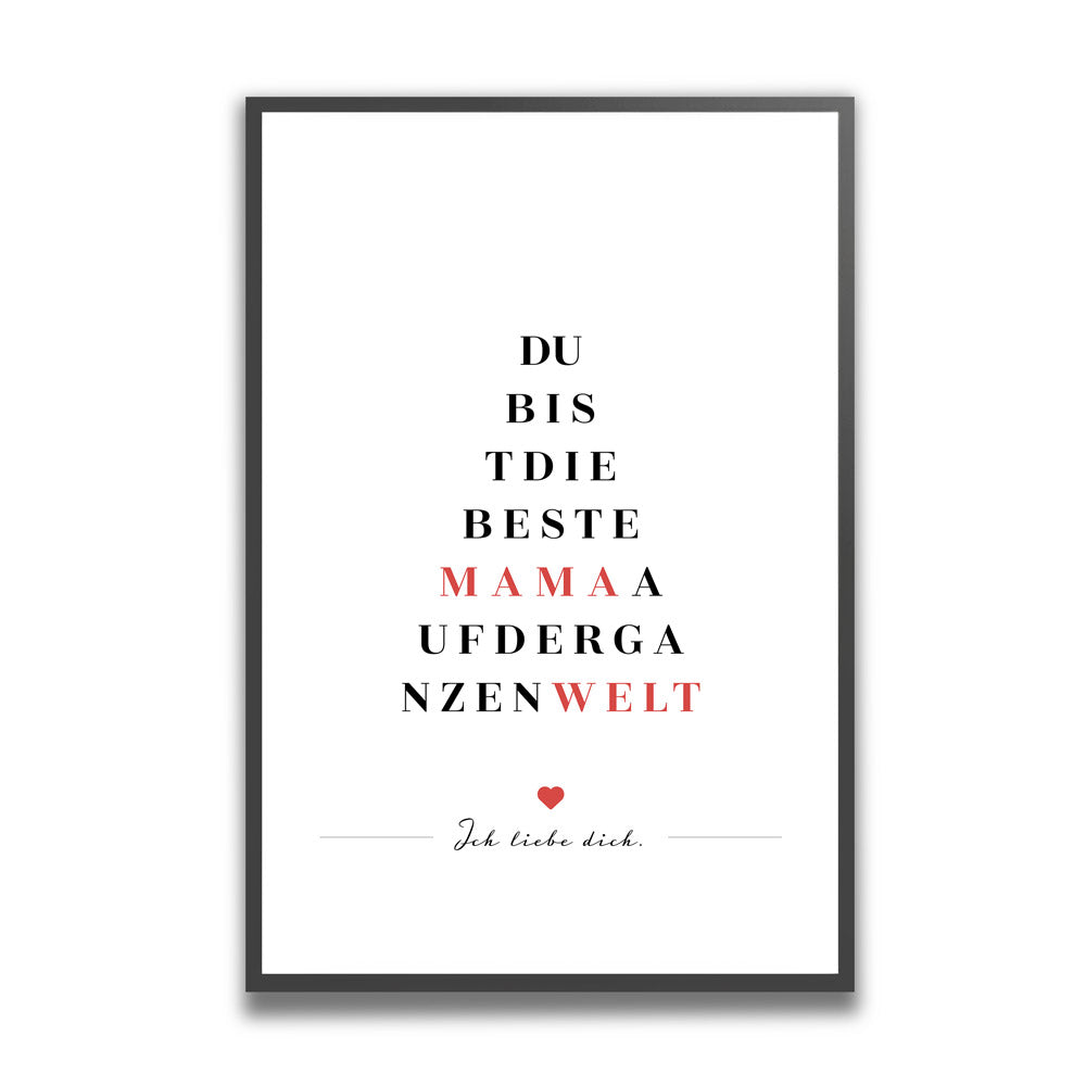 Gerahmtes Wandposter Beste Mama Geschenk
