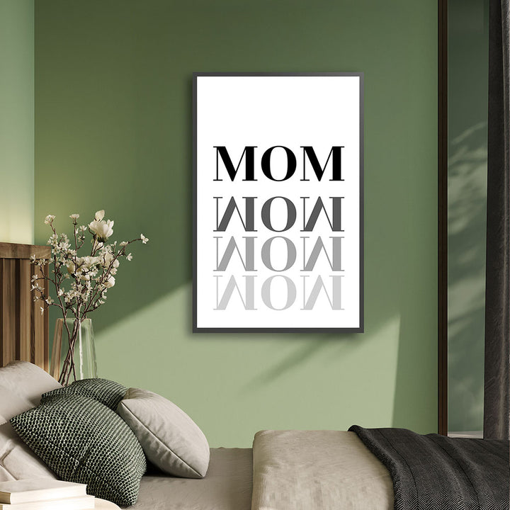 "Mom-Wow" - Poster in Weiß-Schwarz