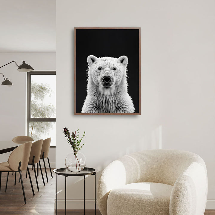 Poster: Tierporträt Eisbär "Nanuk" in Schwarz-Weiß