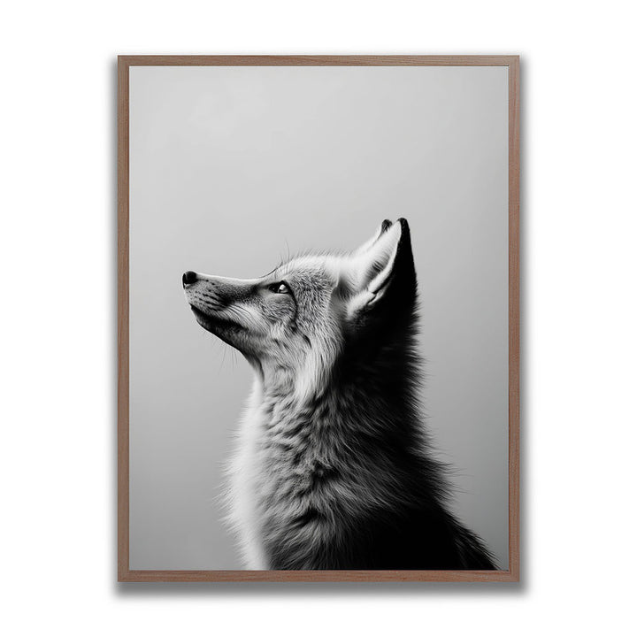 Gerahmtes Poster Tierposter Fuchs Schwarz Weiß