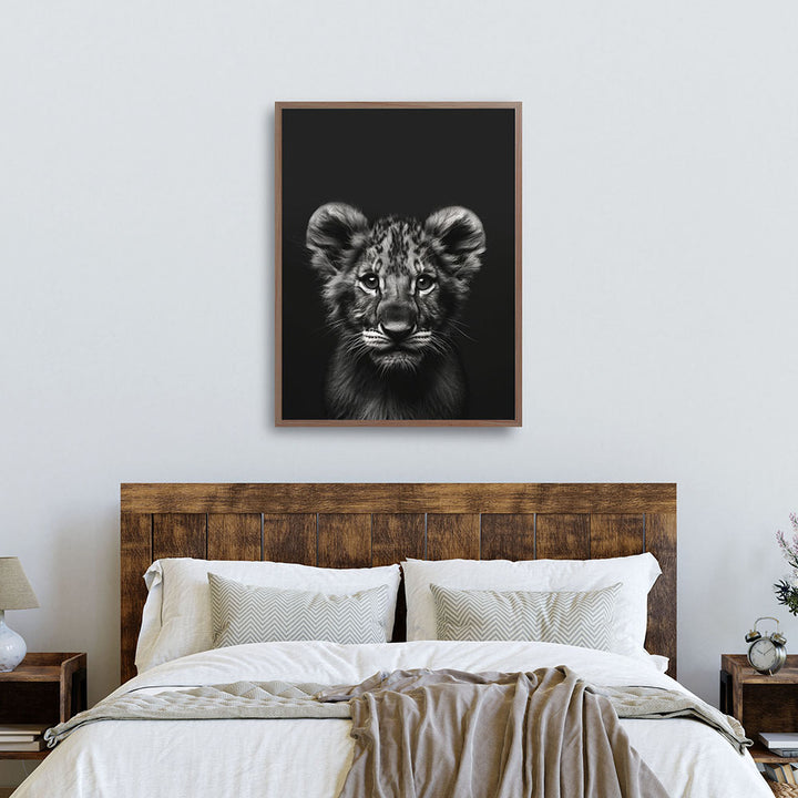 Poster: Tierporträt Löwe "Zaki" in Schwarz-Weiß