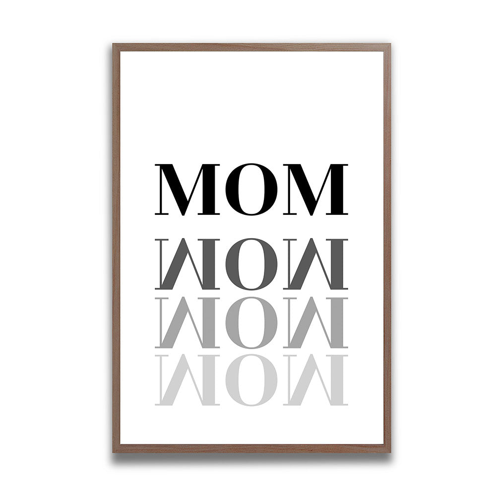 "Mom-Wow" - Poster in Weiß-Schwarz