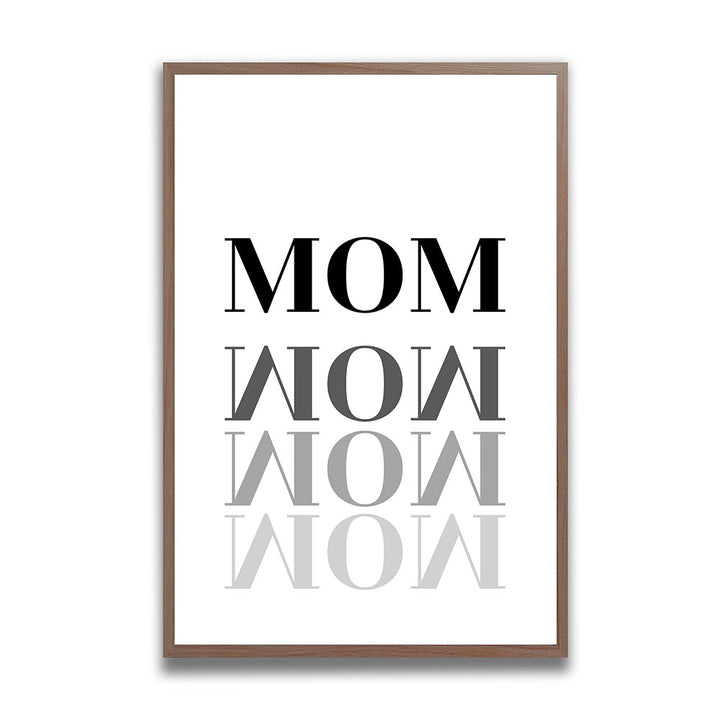 "Mom-Wow" - Poster in Weiß-Schwarz