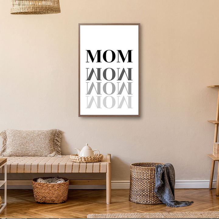 "Mom-Wow" - Poster in Weiß-Schwarz
