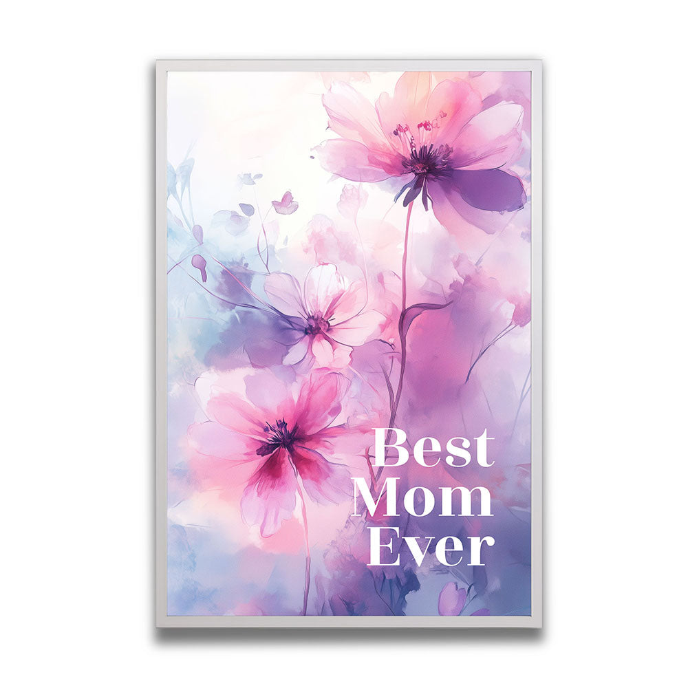 Florales Poster mit Rahmen Geschenk Mama