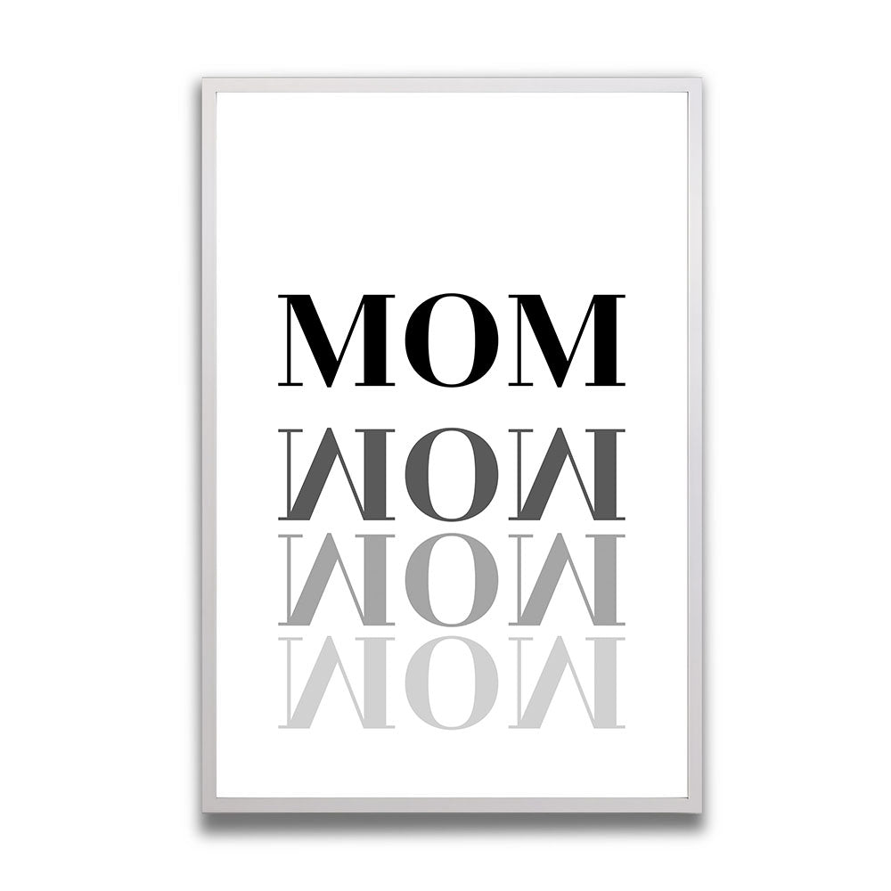 "Mom-Wow" - Poster in Weiß-Schwarz