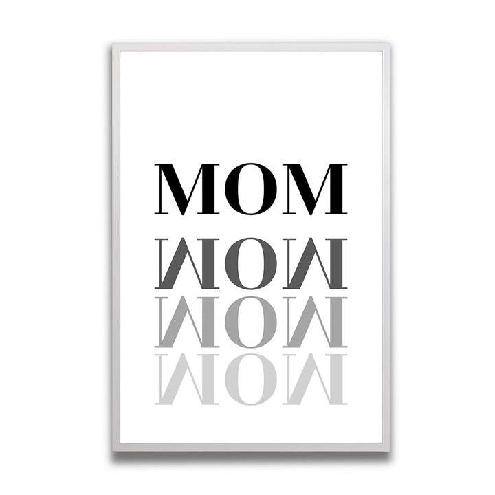 "Mom-Wow" - Poster in Weiß-Schwarz