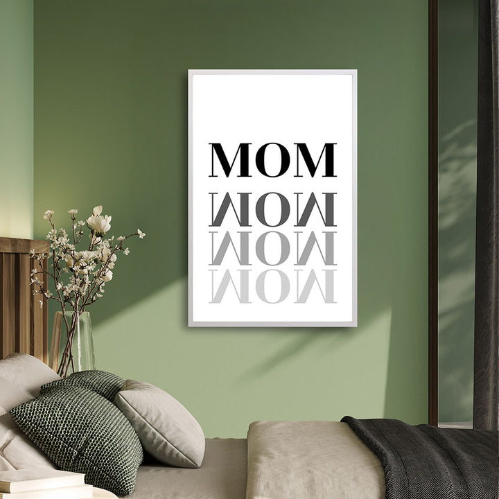 "Mom-Wow" - Poster in Weiß-Schwarz