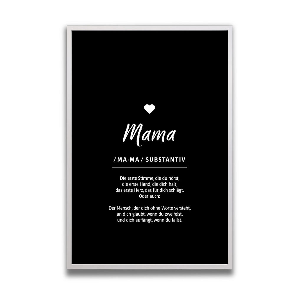 Poster mit Rahmen Mama Definition Geschenk