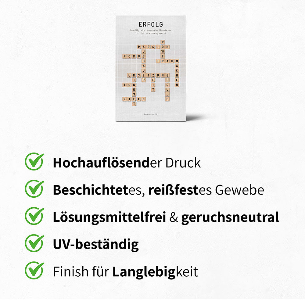 Erfolg - Crossword-Wandbild - Leinwand im Hochformat - Scrabble Design