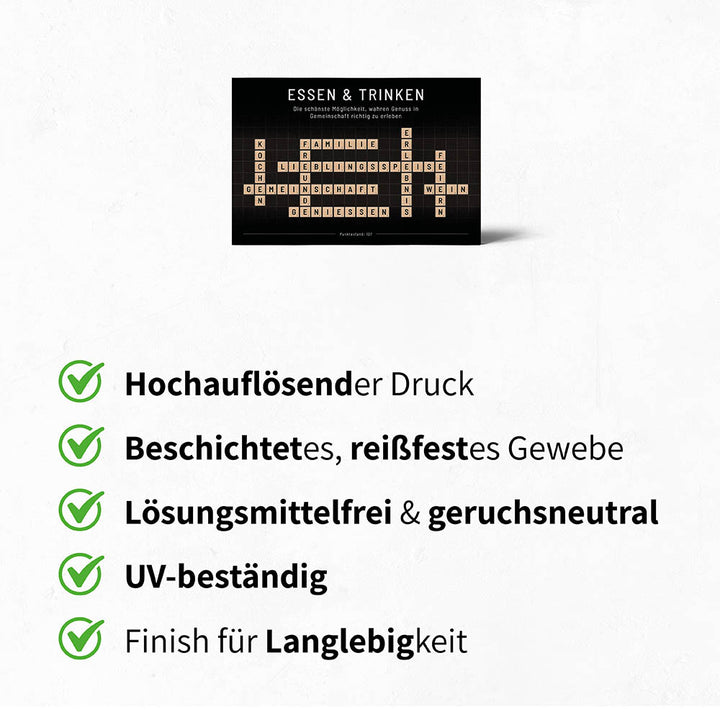 Familie - Crossword-Wandbild - Leinwand Weiss im Hochformat - Scrabble Design