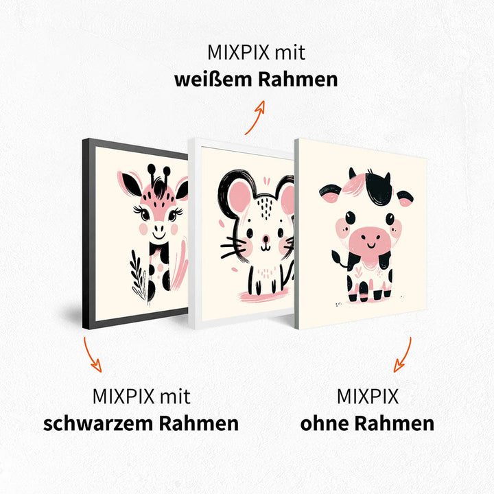 Mixpix Wandbilder Set mit Rahmen oder ohne Rahmen