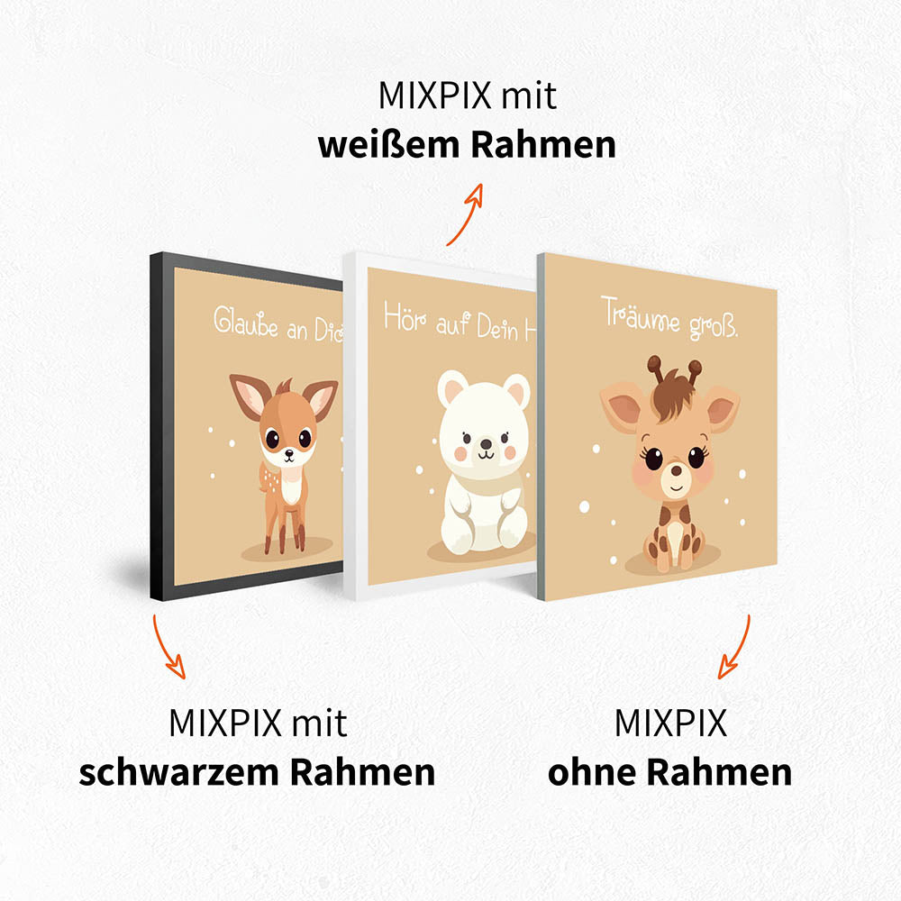 Mixpix Wandbilder Set mit Rahmen oder ohne Rahmen