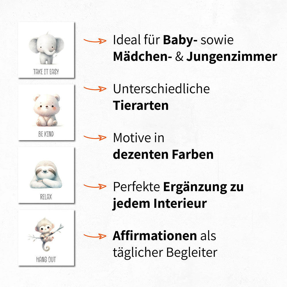 Max, der muntere Kletteraffe – Baby-Kinder-Wandbild MIXPIX – Tiermotiv Affe