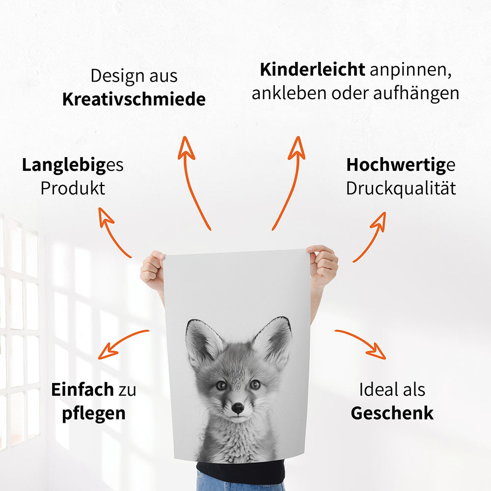 Poster: Tierporträt Eisbär "Nanuk" in Schwarz-Weiß