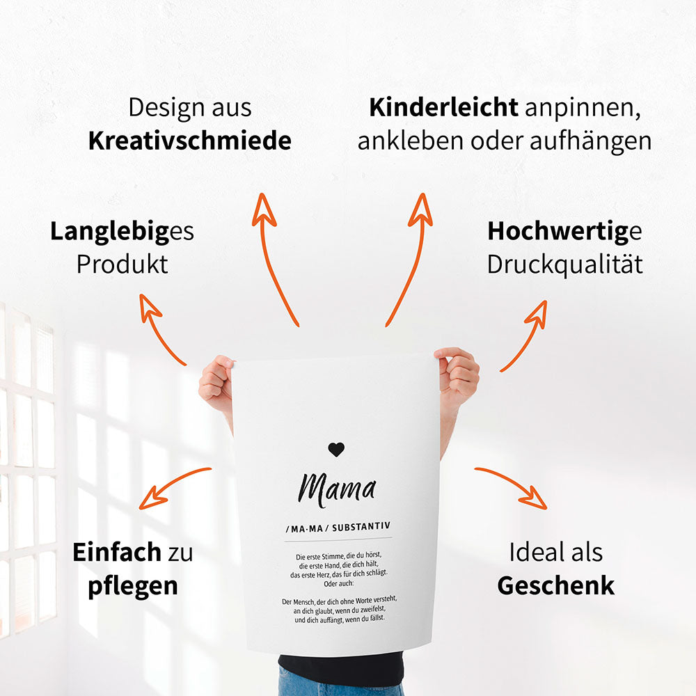 "Best mom ever" Typografie - Poster in Weiß-Schwarz