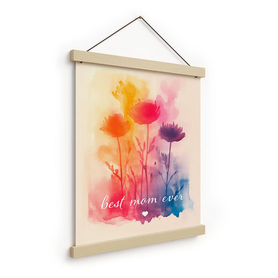 Stoffbild mit Holzleisten Geschenk Mama