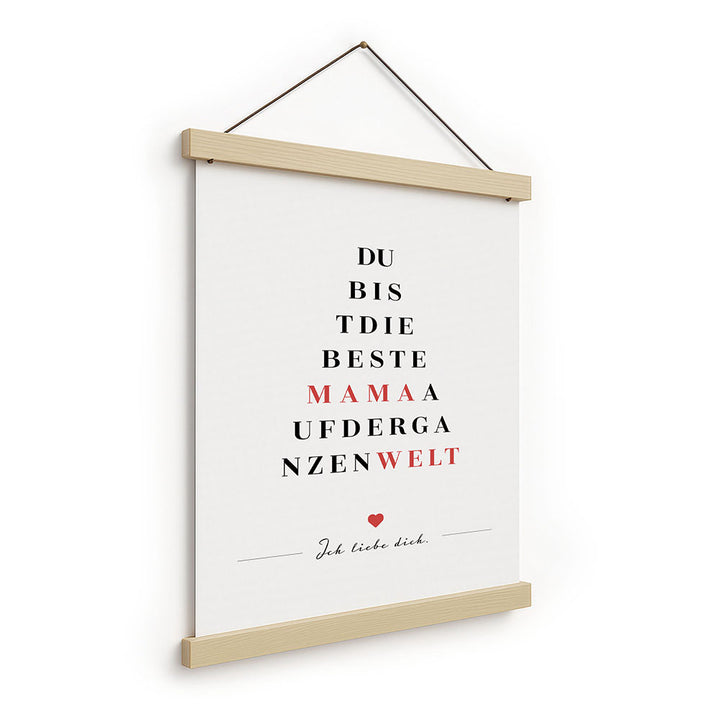 Stoffbild mit Holzleisten Geschenk Mama