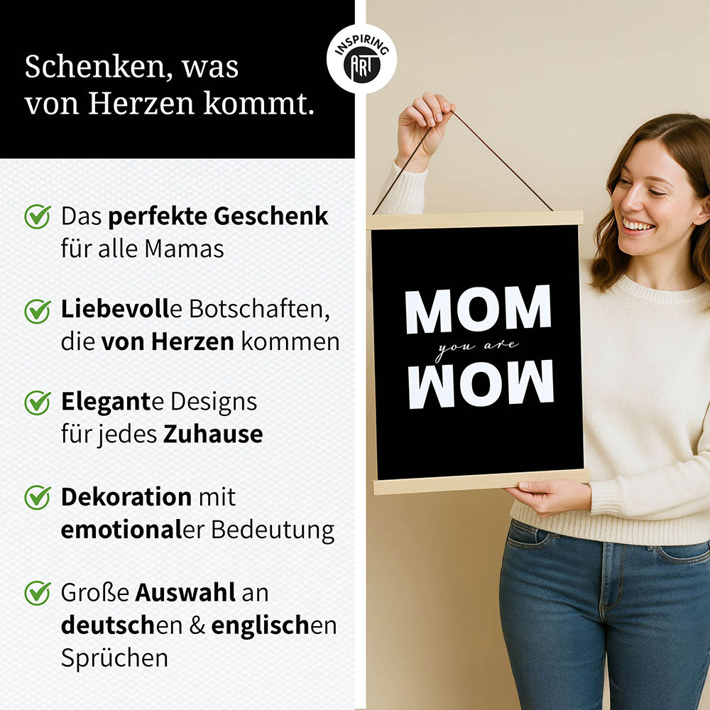 Holzleisten Wandbild Mutter