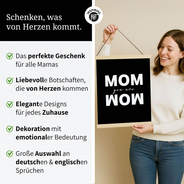 Holzleisten Wandbild Mutter